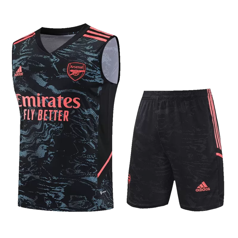 Arsenal Sleeveless Training Jersey Kit 2022/23 Black with Black available at gogoalshop