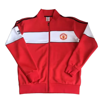 Manchester United Training Retro Jacket 1984 Red&White - gojerseys
