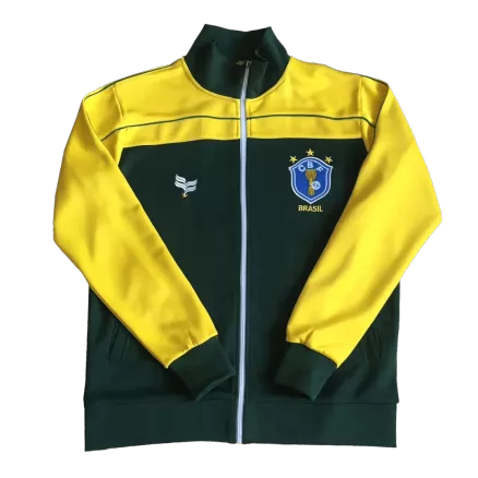 Brazil Training Retro Jacket 1982 Green&Yellow - gojerseys