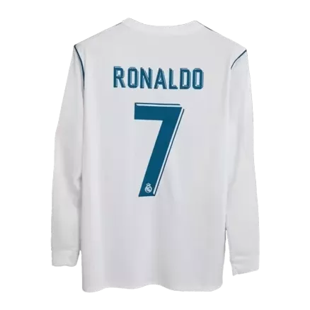 Real Madrid RONALDO #7 Home Jersey Retro 2017/18 - Long Sleeve - gojerseys