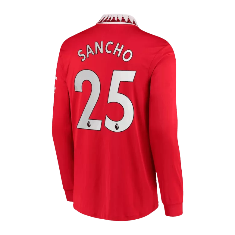 Manchester United SANCHO #25 Long Sleeve Home Jersey 2022/23 - gojersey