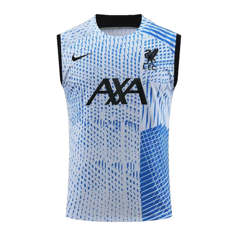 Liverpool Sleeveless Training Jersey Kit 2023/24 with Blue available at gogoalshop