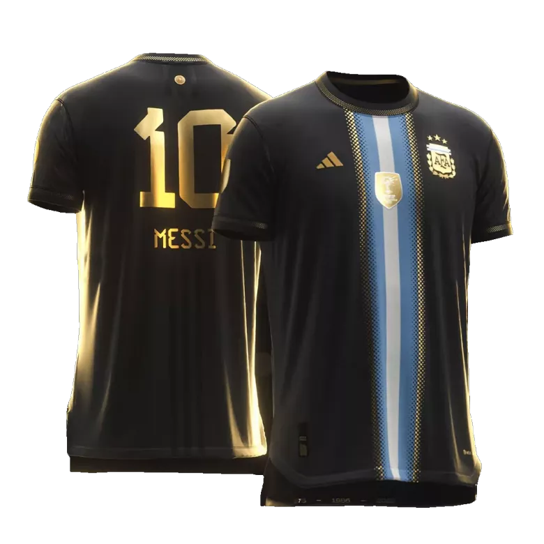 Argentina MESSI #10 Golden Bisht Jersey Authentic 2023 - Special - gojersey