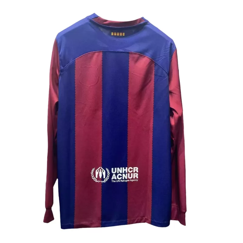 Barcelona Long Sleeve Home Jersey 2023/24 with Red&Blue available at gogoalshop