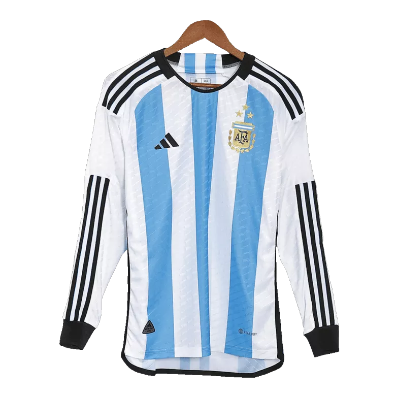 Authentic Argentina 3 Stars Home Long Sleeve Jersey 2022 - gojersey
