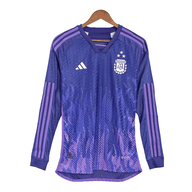 Authentic Argentina 3 Stars Away Long Sleeve Jersey 2022 - gojersey
