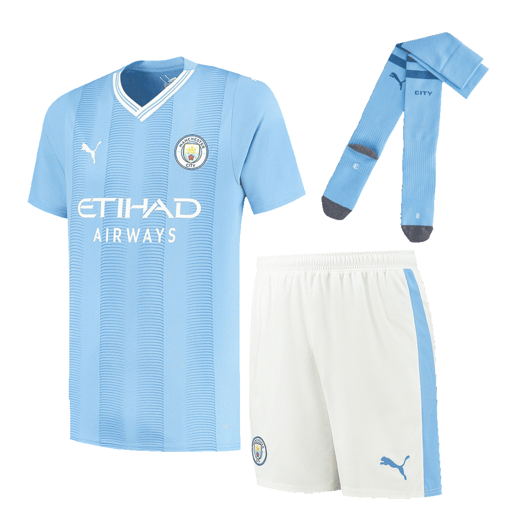 Mcfc Kids' Man City Goalkeeper Jersey 2023/24 Short Sleeve with Ederson M. 31 Printing