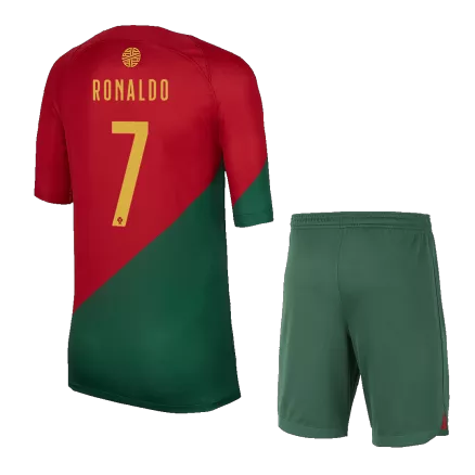 Portugal RONALDO #7 Home Jersey Kit 2022/23 Kids(Jersey+Shorts) - gojerseys