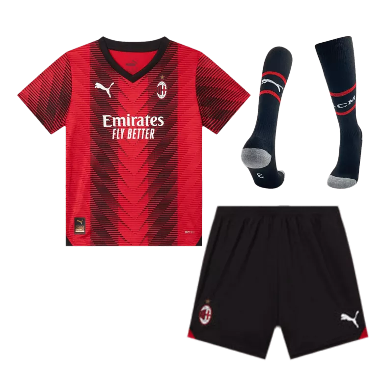 AC Milan Home Jersey Kit 2023/24 Kids(Jersey+Shorts+Socks) - gojersey