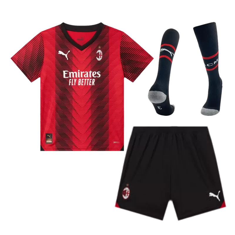 AC Milan Home Jersey Kit 2023/24 Kids(Jersey+Shorts+Socks) - gojersey