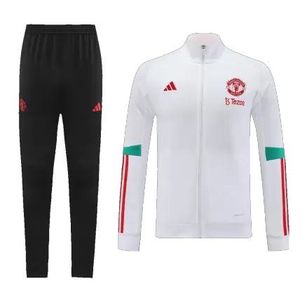 Manchester United Training Kit 2023/24 - White (Jacket+Pants) - gojerseys