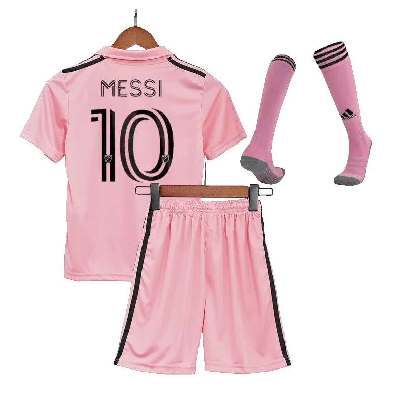 Inter Miami CF MESSI #10 Home "Messi GOAT" Jersey Kit 2023 Kids(Jersey+Shorts+Socks) - gojersey