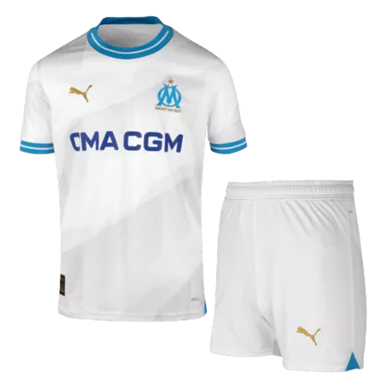 Marseille Home Jersey Kit 2023/24 Kids(Jersey+Shorts) - gojerseys