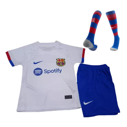 Barcelona Away Jersey Kit 2023/24 Kids(Jersey+Shorts+Socks) - gojersey