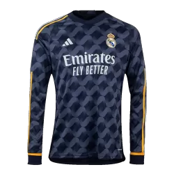 Buy Official 2022-2023 Real Madrid Long Sleeve Away Shirt (BENZEMA 9)