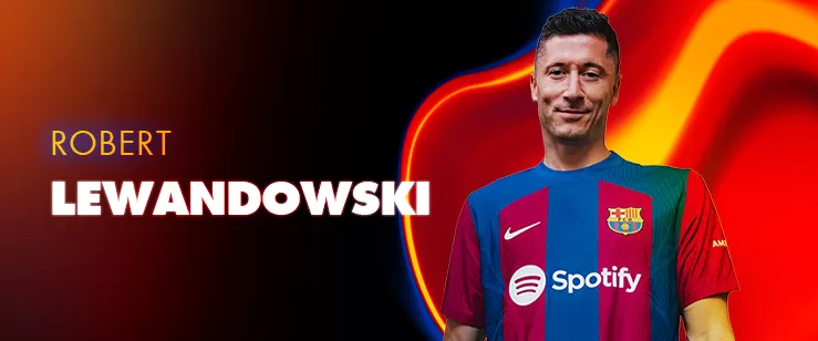 La Liga club Barcelona Robert Lewandowski #9 Jersey and Shorts