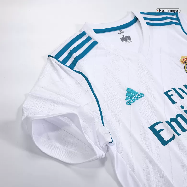 17/18 Real Madrid Home White Retro Jerseys Shirt(Player Version) - gojersey