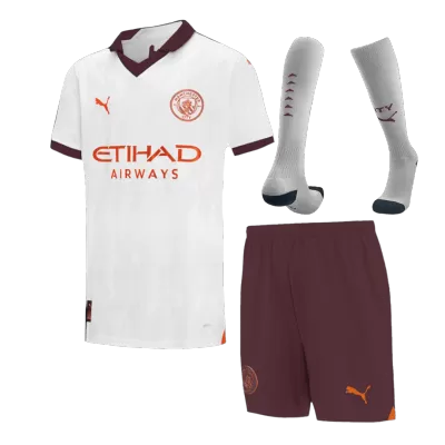 Manchester City Away Jersey Kit 2023/24 Kids(Jersey+Shorts+Socks) - gojersey