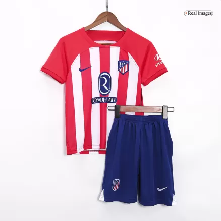 Atletico Madrid Home Jersey Kit 2023/24 Kids(Jersey+Shorts) - gojerseys