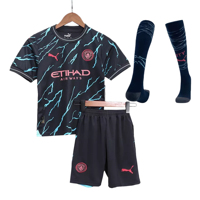 Manchester City Third Away Jersey Kit 2023/24 Kids(Jersey+Shorts+Socks) - gojersey