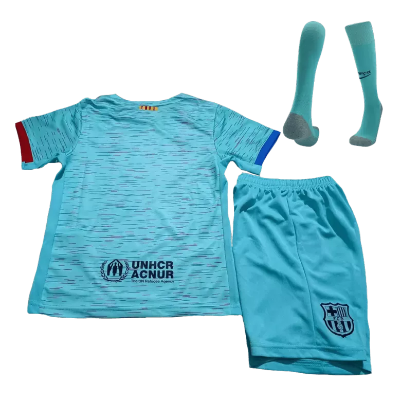 Barcelona Third Away Jersey Kit 2023/24 Kids(Jersey+Shorts+Socks) - gojersey