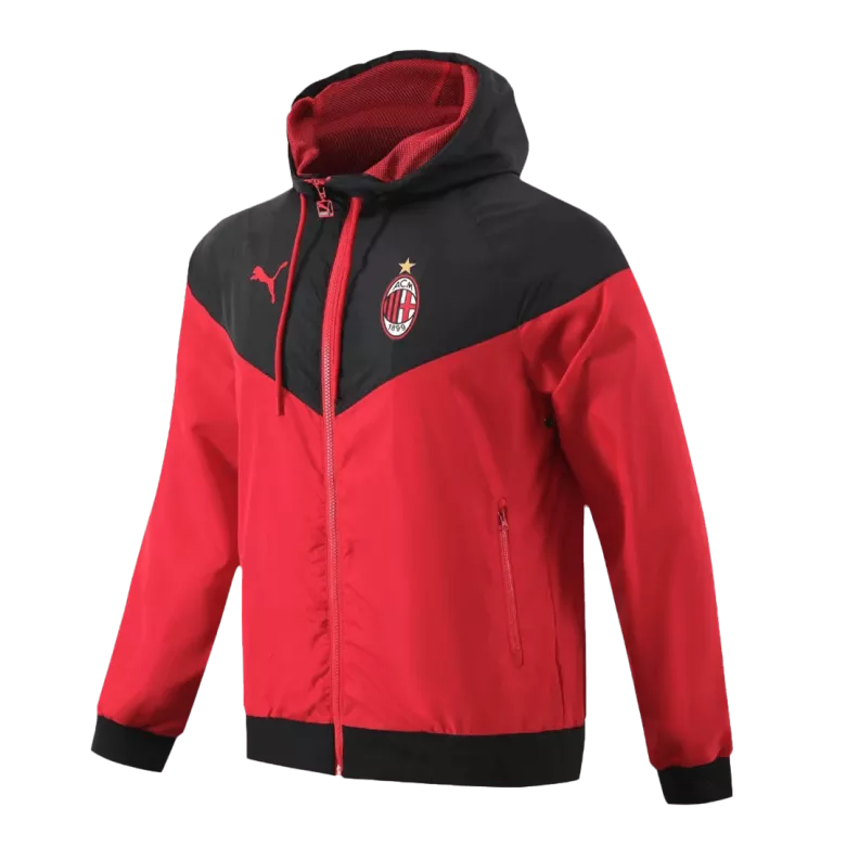 AC Milan Hoodie Windbreaker 2023/24 - Black&Red - gojersey