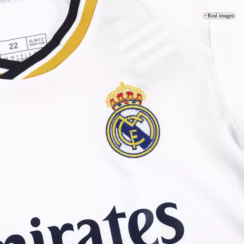 Real Madrid Long Sleeve Home Jersey Kit 2023/24 Kids(Jersey+Shorts) - gojersey