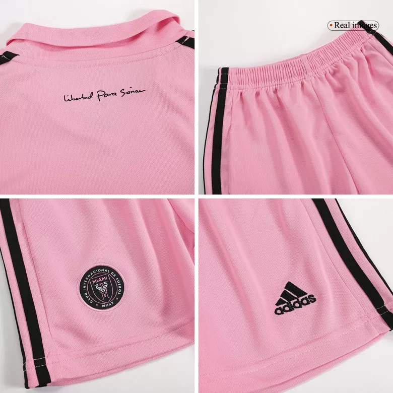 Inter Miami CF Long Sleeve Home Jersey Kit 2023/24 Kids(Jersey+Shorts) - gojersey