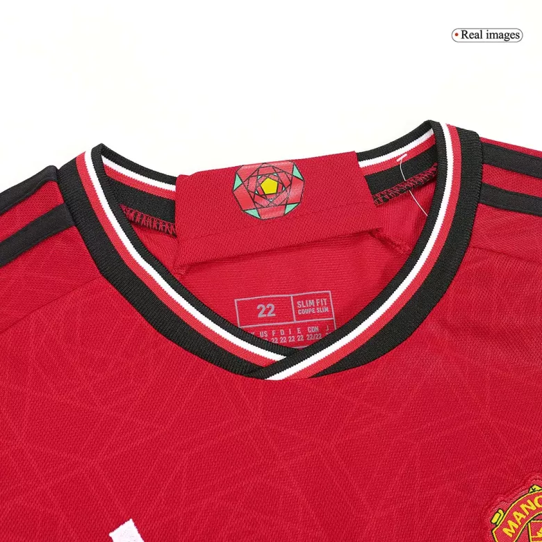 Manchester United Long Sleeve Home Jersey Kit 2023/24 Kids(Jersey+Shorts) - gojersey