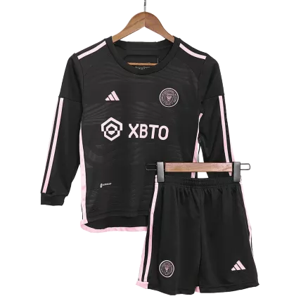 Inter Miami CF Long Sleeve Away Jersey Kit 2023/24 Kids(Jersey+Shorts) - gojersey