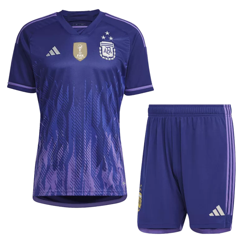 Argentina Three Star Away Jersey Kit 2022 (Jersey+Shorts)-Champion Edition - gojersey