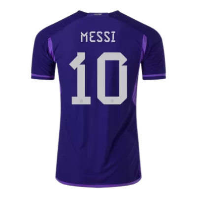 Argentina Three Star Messi #10 Away Jersey Authentic 2022 - gojersey