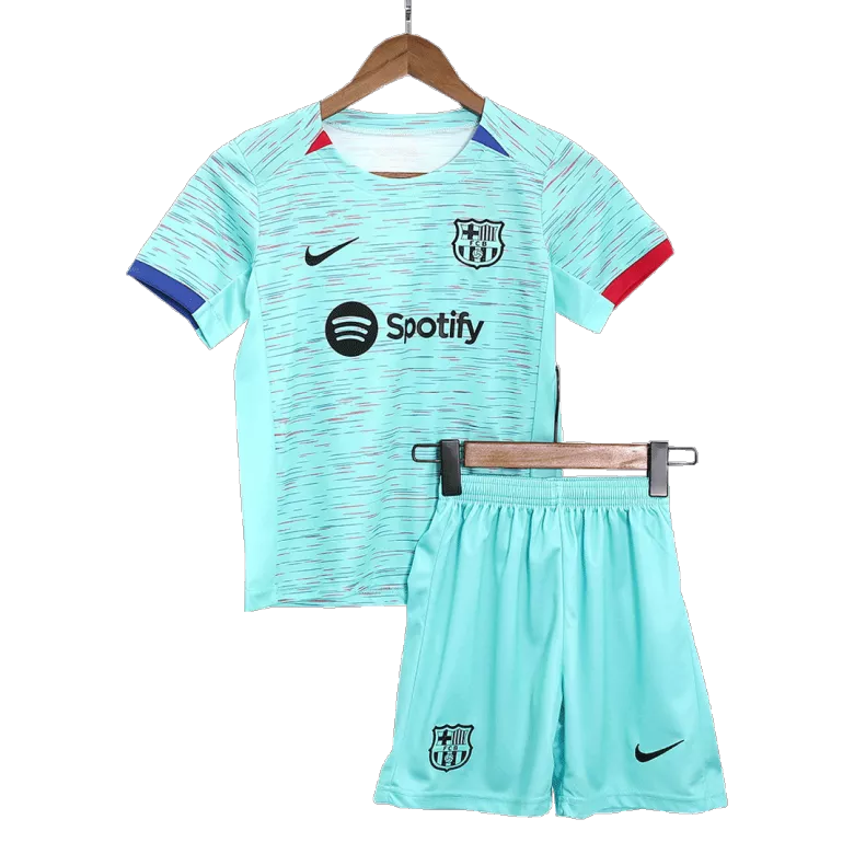 Barcelona Third Away Jersey Kit 2023/24 Kids(Jersey+Shorts) - gojersey