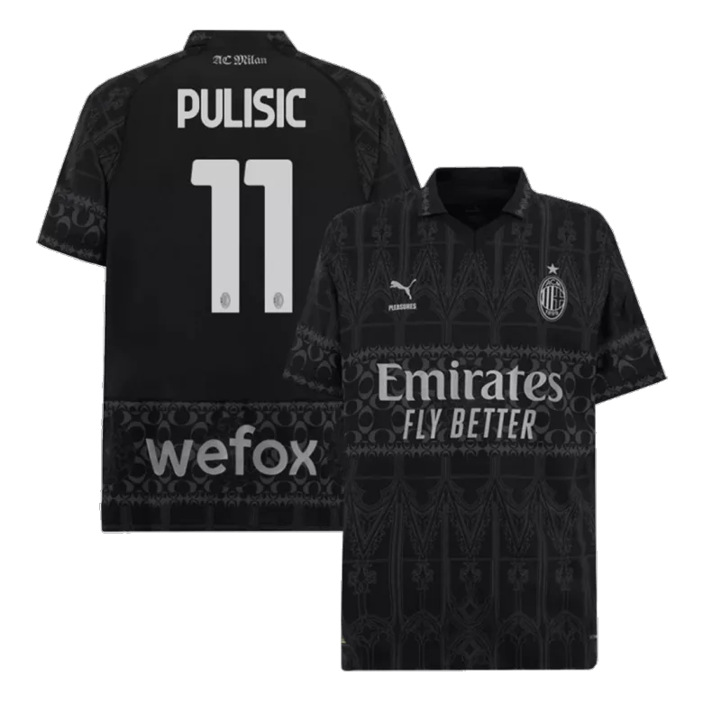 AC Milan X Pleasures PULISIC #11 Fourth Away Jersey 2023/24 - gojersey