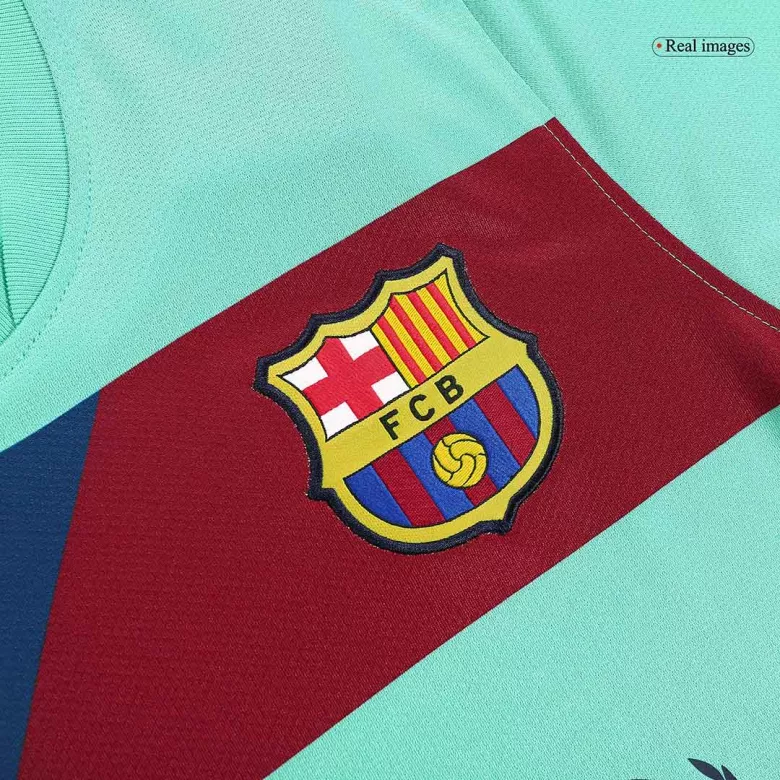 10/11 Barcelona Away Green Retro Soccer Jerseys Shirt - gojersey