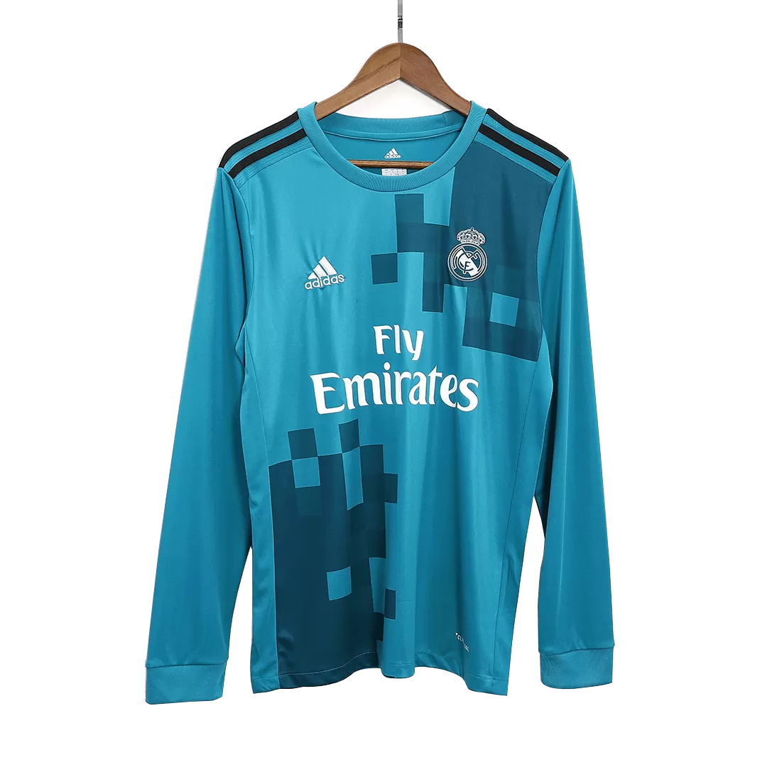 Real Madrid Third Away Jersey Retro 2017 18 Long Sleeve Gojersey