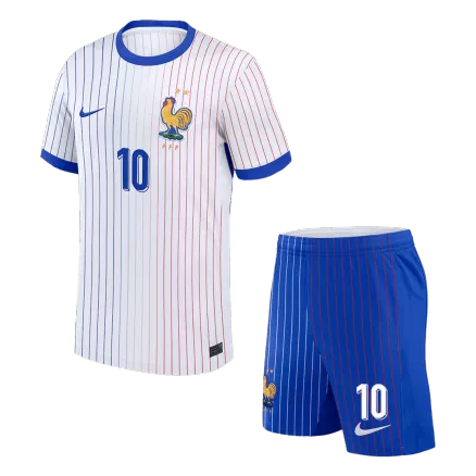 France MBAPPE #10 Away Jersey Kit EURO 2024 Kids(Jersey+Shorts) - gojersey