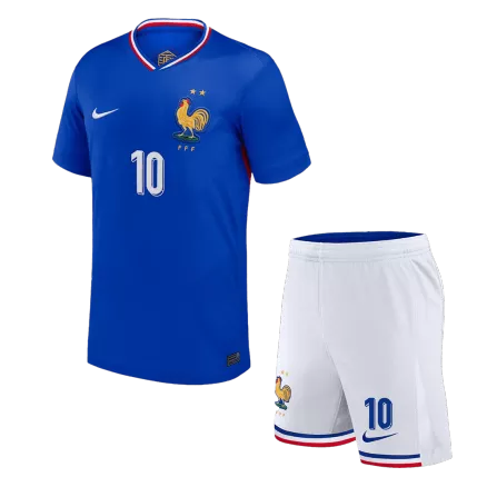 France MBAPPE #10 Home Jersey Kit EURO 2024 Kids(Jersey+Shorts) - gojersey