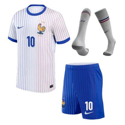 France MBAPPE #10 Away Jersey Kit EURO 2024 Kids(Jersey+Shorts+Socks) - gojersey
