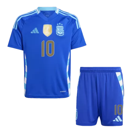 Argentina MESSI #10 Away Jersey Kit Copa America 2024 Kids(Jersey+Shorts) - gojersey