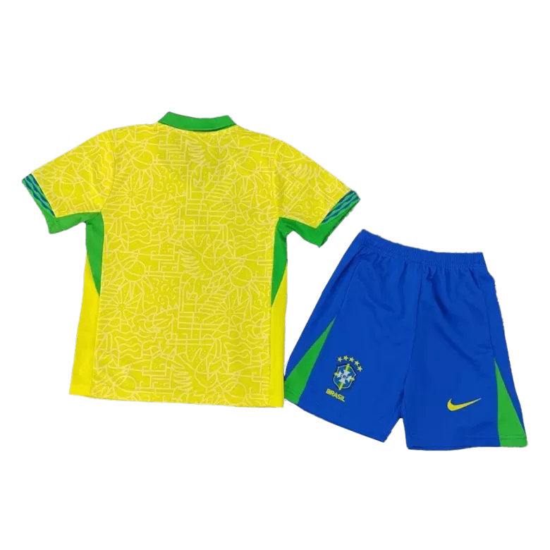 Brazil Home Jersey Kit Copa America 2024 Kids(Jersey+Shorts) - gojersey