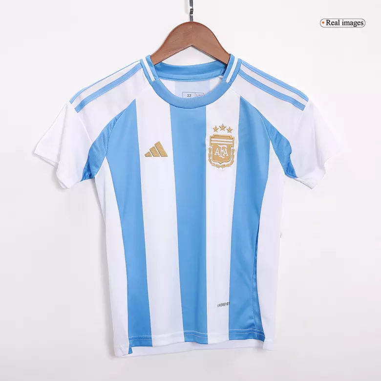 Kid's Argentina Home Soccer Jersey Kit(Jersey+Shorts) Copa America 2024 - gojersey