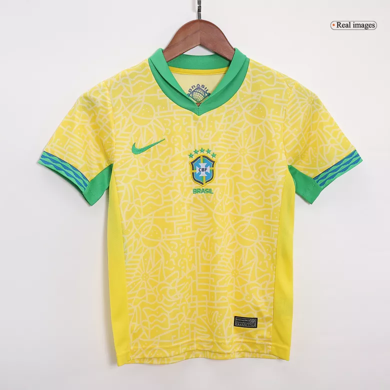 Brazil Home Jersey Kit Copa America 2024 Kids(Jersey+Shorts) - gojersey