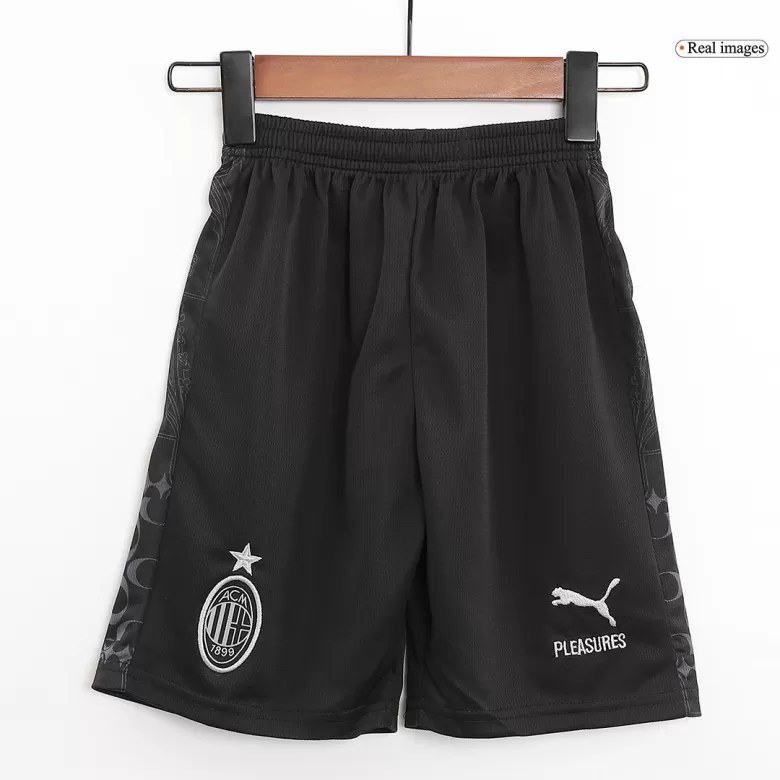 AC Milan x Pleasures Fourth Away Jersey Kit 2023/24 Kids(Jersey+Shorts) - gojersey