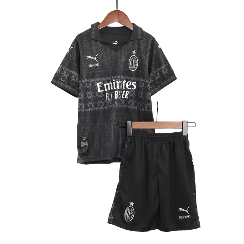 AC Milan x Pleasures Fourth Away Jersey Kit 2023/24 Kids(Jersey+Shorts) - gojersey