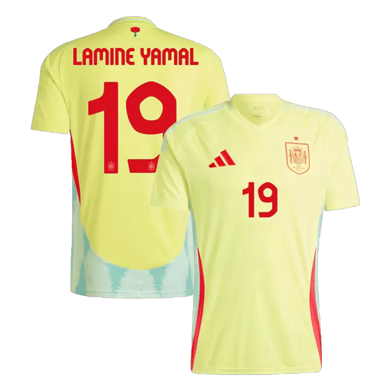 Spain LAMINE YAMAL #19 Away Jersey EURO 2024 - gojersey