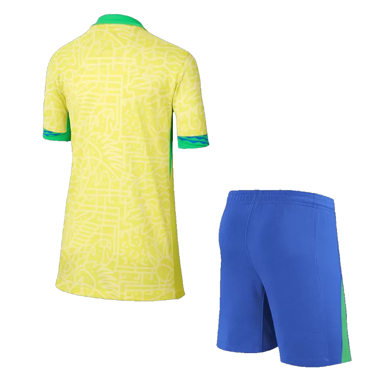 Brazil Home Jersey Kit Copa America 2024 Kids(Jersey+Shorts) - gojersey