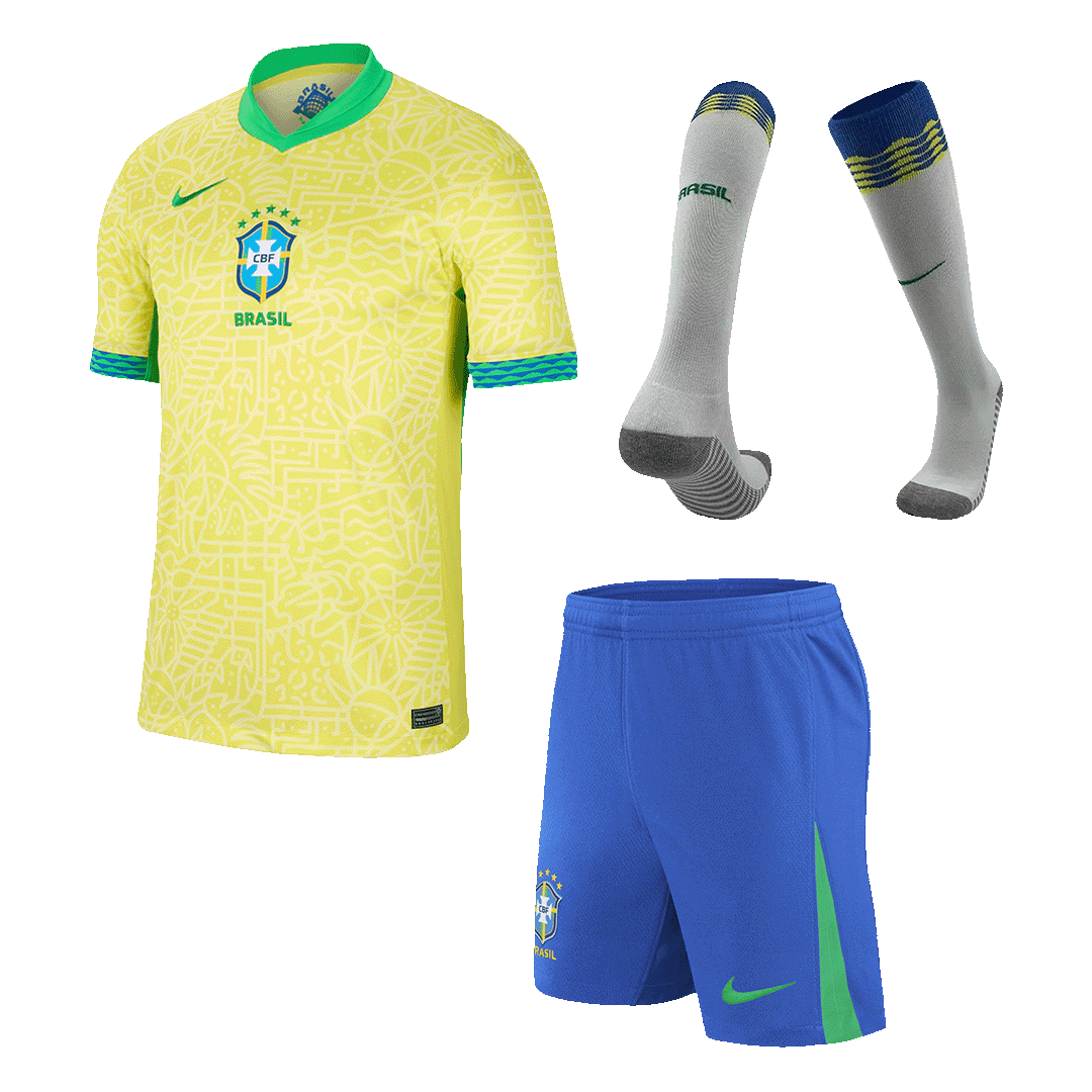 Brazil Home Jersey Kit Copa America 2024 (Jersey+Shorts+Socks) | Gojersey