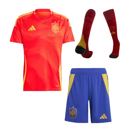 Spain Home Jersey Kit EURO 2024 (Jersey+Shorts+Socks) - gojersey