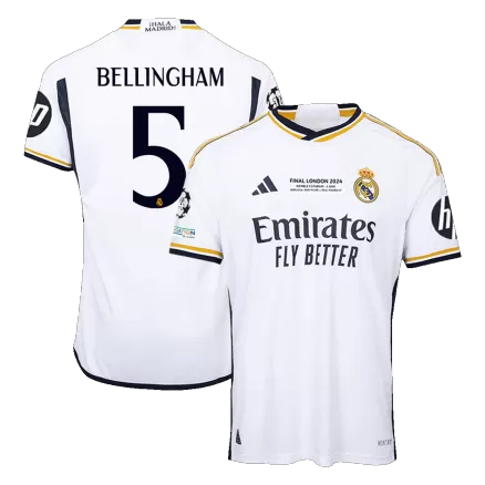Real Madrid BELLINGHAM #5 Home Jersey Authentic 2023/24 - UCL FINAL - gojersey